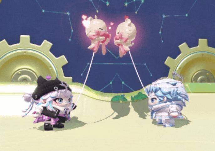 甜蜜贴贴气球互动图