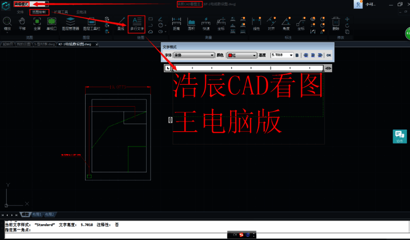 浩辰CAD看图王输入文字界面截图