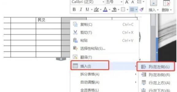 完善表格行列操作示意图片