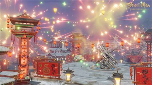 河阳城烟火盛会及新年烟花画面