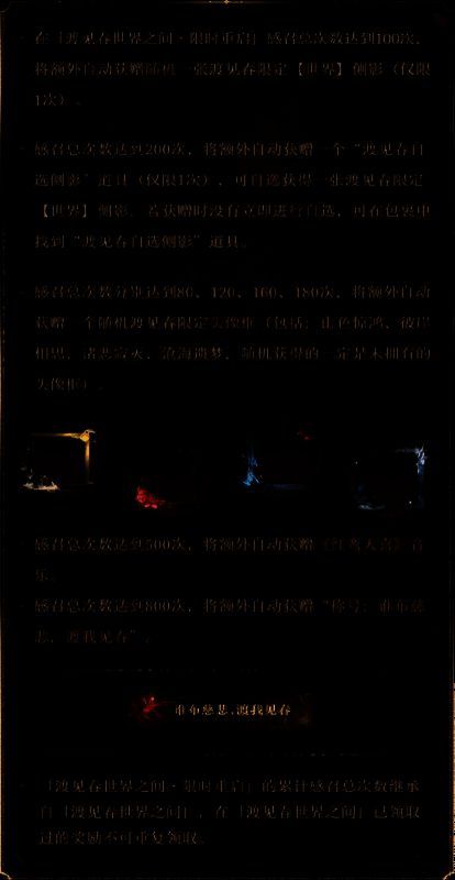 渡见春世界之间限时重启特别奖励相关图片