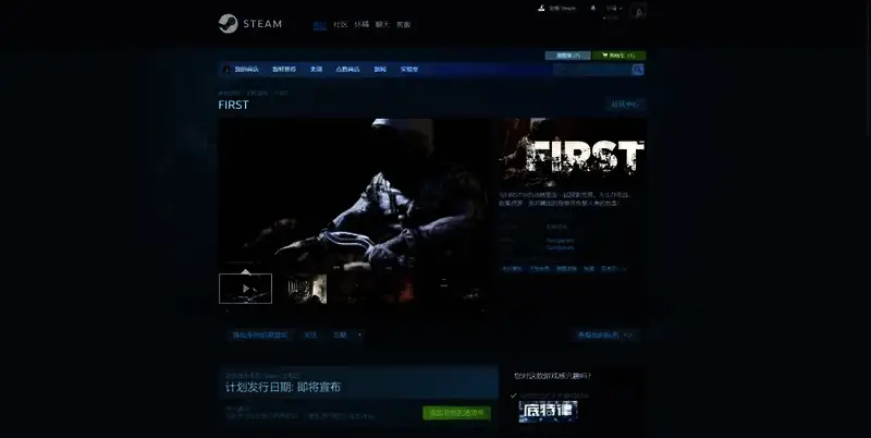 《FIRST》Steam购买页面示意