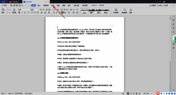 wps文档引用选项界面