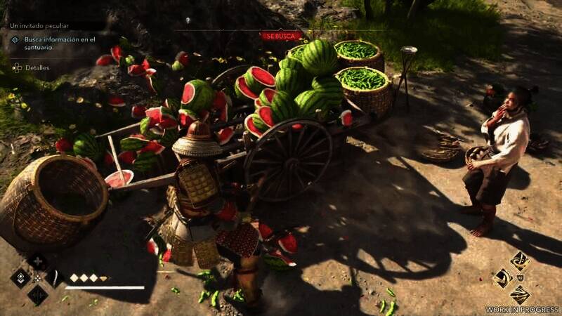 《刺客信条：影》弥助砍西瓜视频截图2