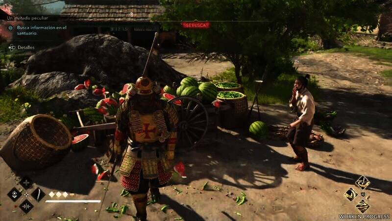 《刺客信条：影》弥助砍西瓜视频截图3