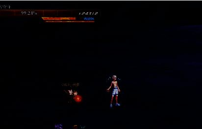 boss回到场中躲避地震和线的画面