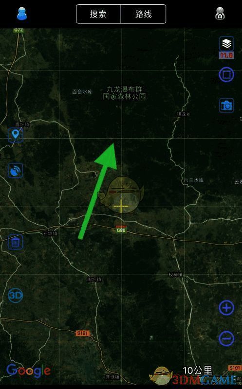 经纬度网格加载后的地图界面图片