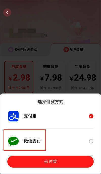 堆糖 APP 支付选项中微信支付界面图