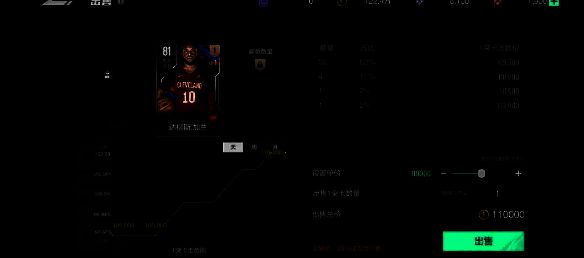 美职篮全明星交易市场设置出售球员单价界面