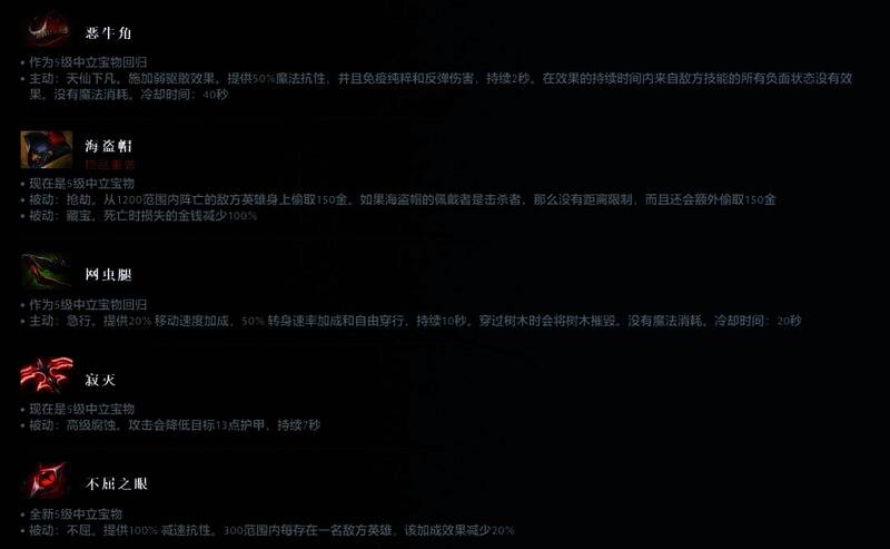 DOTA2回归中立宝物展示