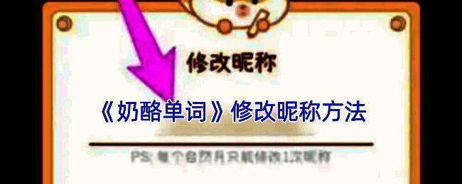 奶酪单词修改昵称相关页面示例