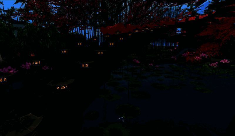 通天梯及周边花树石灯图