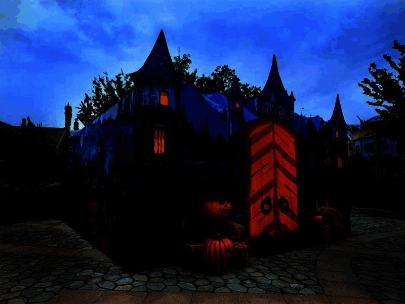 长沙湘江欢乐海洋公园狼人杀鬼屋外观图