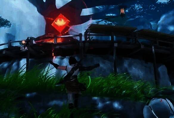 向上看红光处画面