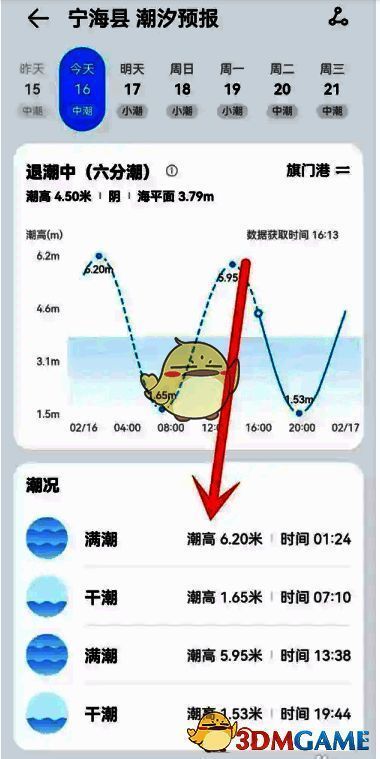 华为天气潮汐表页面图