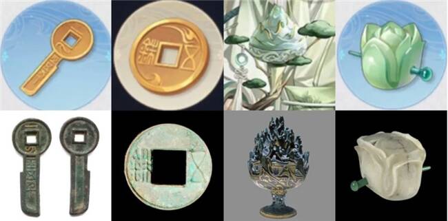 游戏内道具及饰品与历史文物对应展示