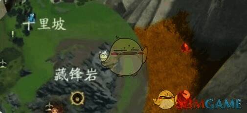 《仙剑世界》该位置的场景,可看到高级矿石