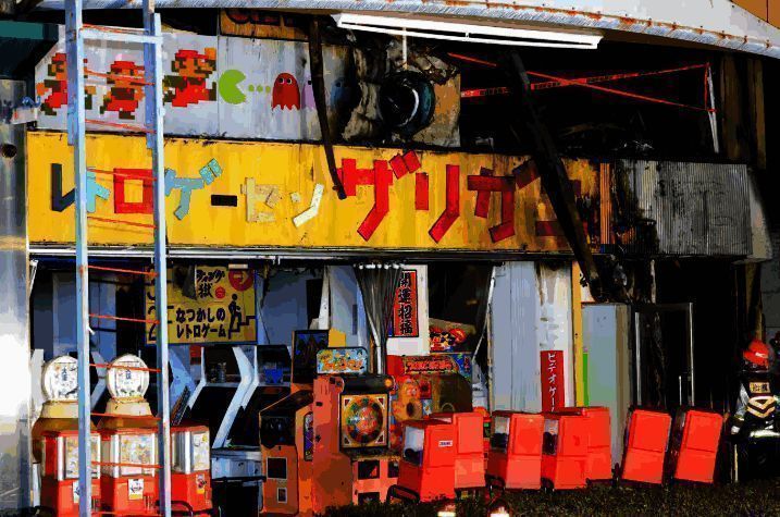 大阪街机厅火灾现场图1