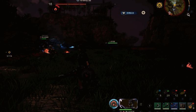 玩家团队与冰蹄巨兽战斗图