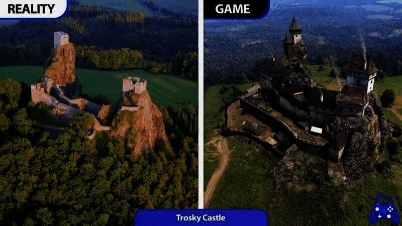 《天国:拯救 2》游戏与现实场景对比截图2