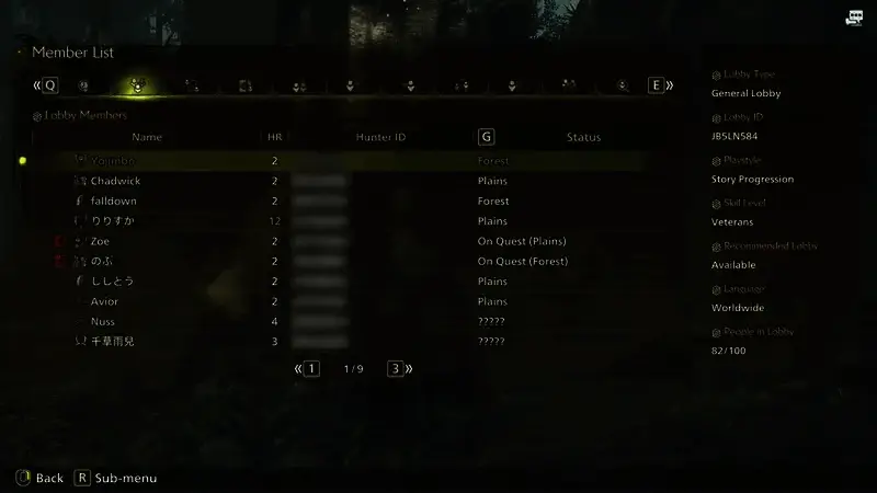 《怪物猎人:荒野》操作界面的另一截图