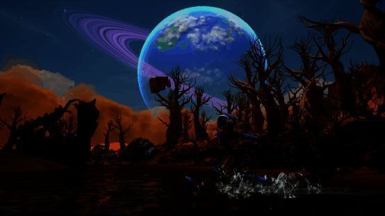 游戏中玩家探索外星世界的画面