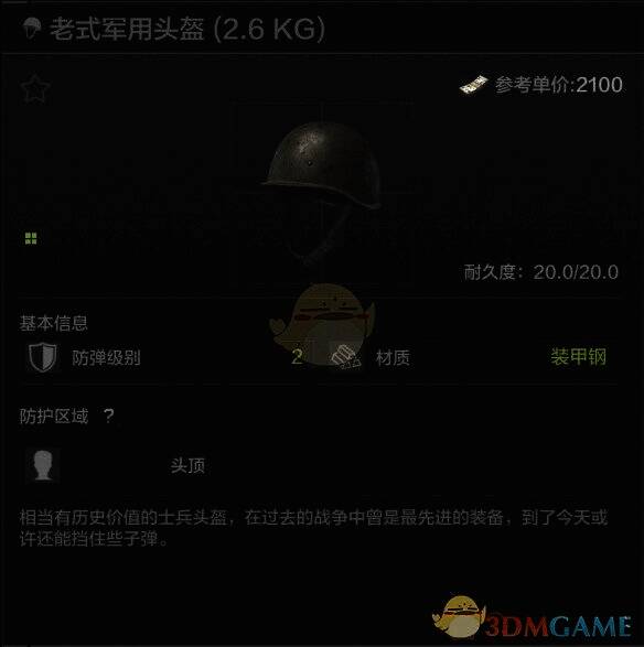 老式军用头盔外观