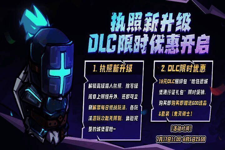 失落城堡执照升级与DLC促销活动画面