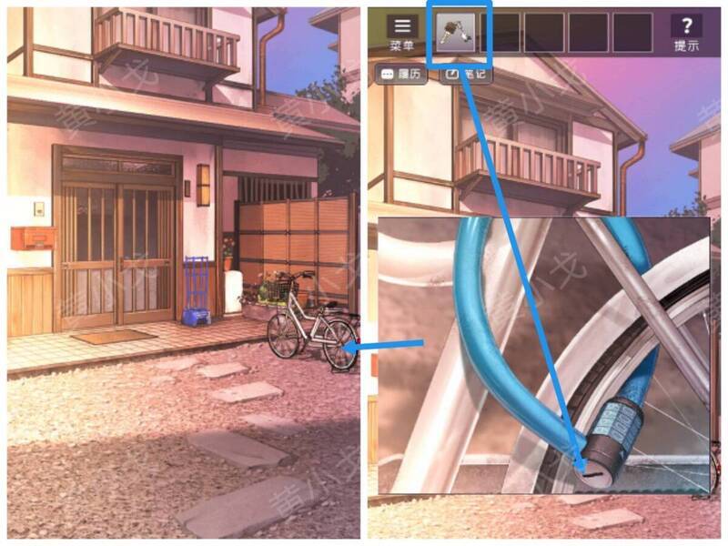 用钥匙打开自行车