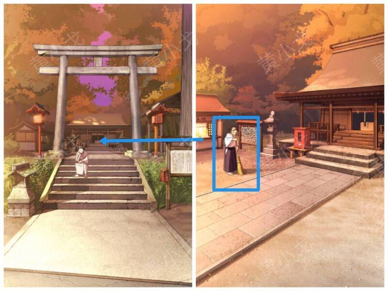 在神社内与神主对话画面