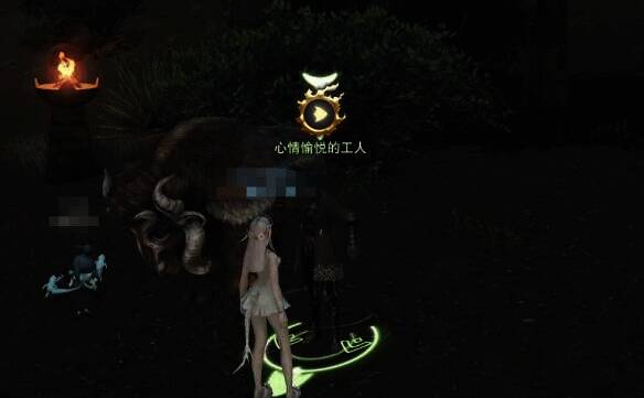 与心情愉悦的工人对话场景