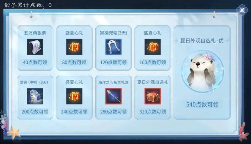 累计点数奖励界面