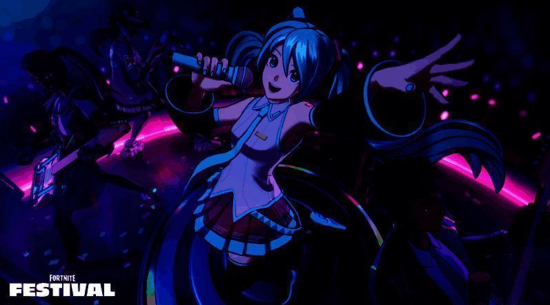 《堡垒之夜》联动初音未来活动相关画面