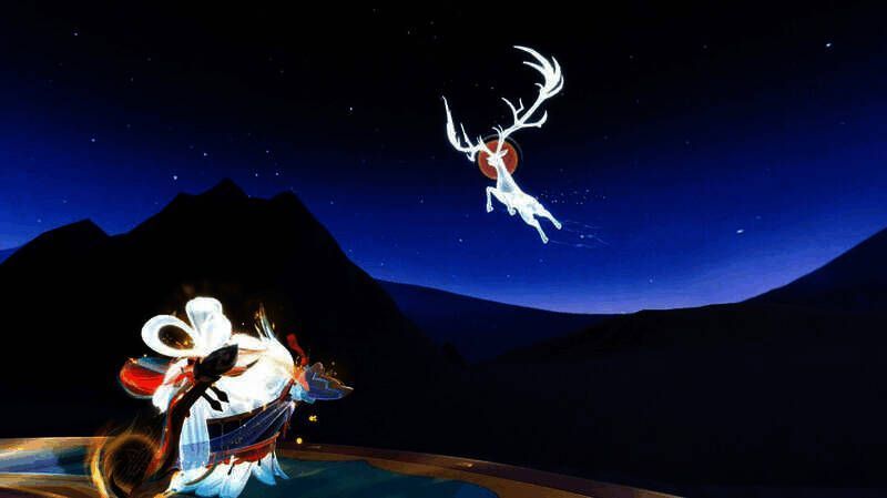 九色仙鹿驮着莲若飞天