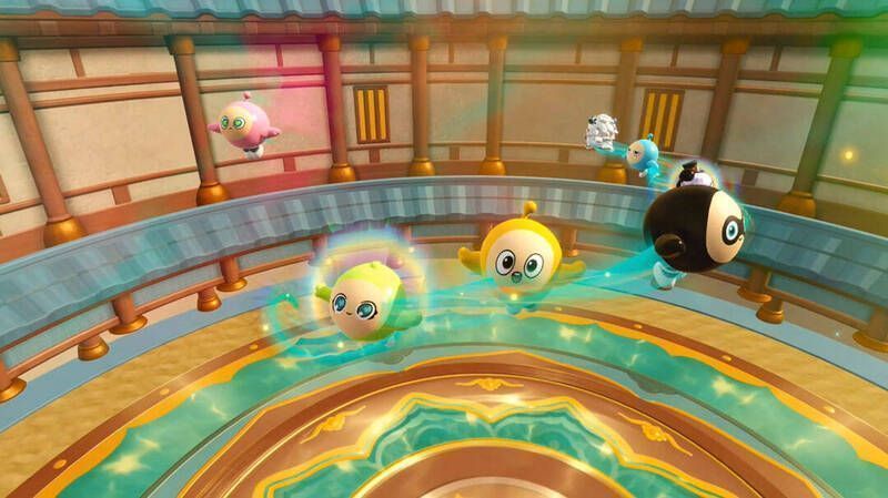 莲若在亭台楼阁间起舞,蛋仔们一同舞动