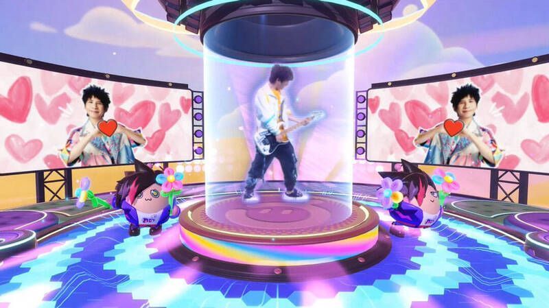 大张伟全息投影在舞台中央演唱