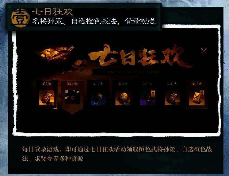 《三国：谋定天下》开服七日狂欢活动展示图