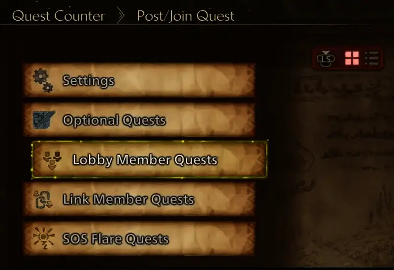 《怪物猎人：荒野》选择任务相关界面