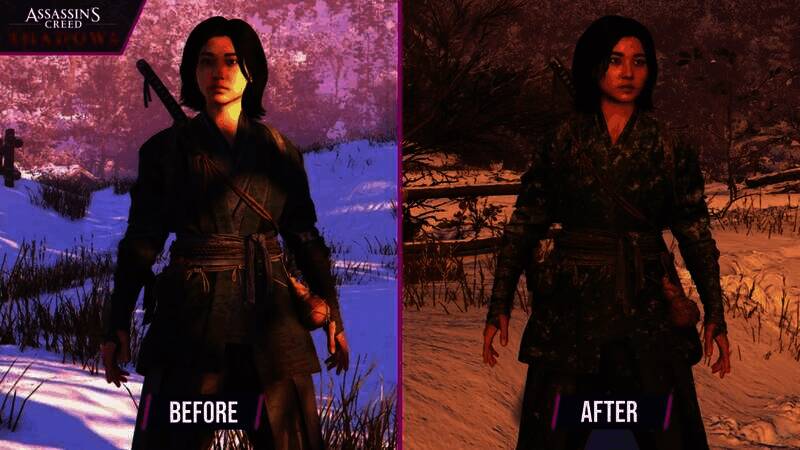 《刺客信条:影》女主雪地翻滚画面