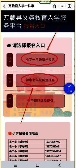 选择新生报名类型页面图