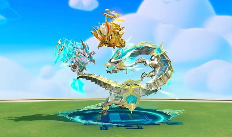 《蛋仔派对》机甲巨龙与龙魂战神大战场景图