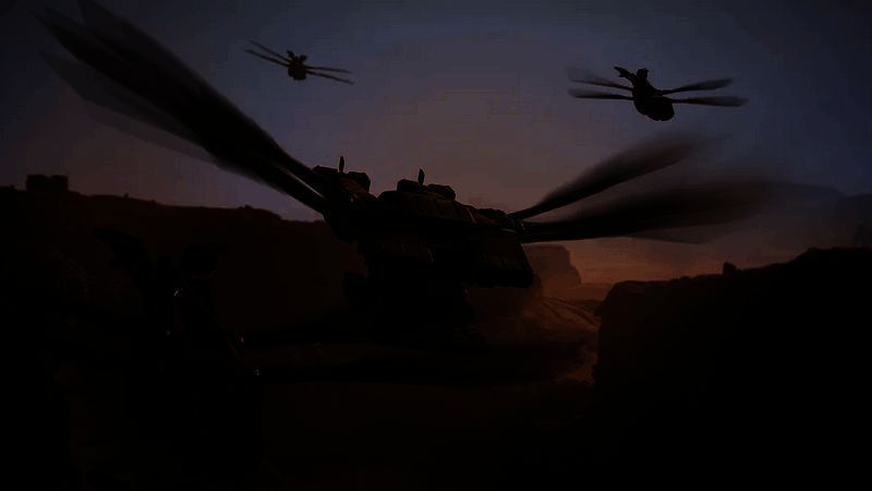 《沙丘：觉醒》游戏中的运输机相关画面