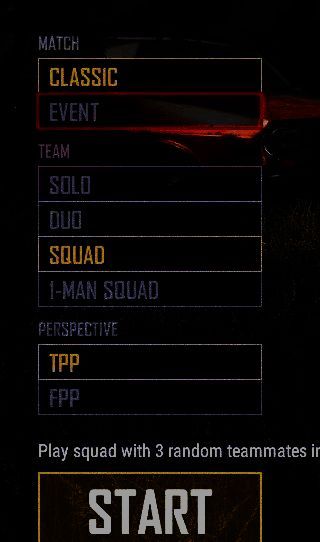 《绝地求生》活动模式界面图