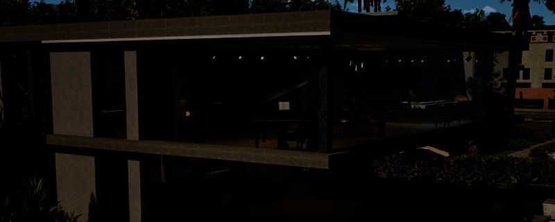 inZOI游戏中野兽派现代住宅外观图