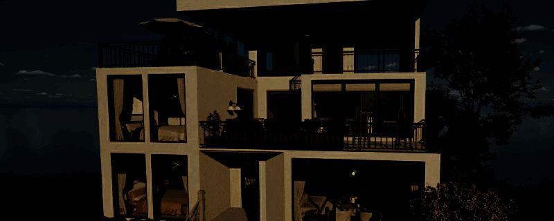 《inZOI》现代三层复式别墅外观图