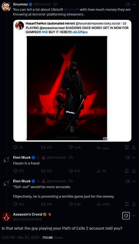 马斯克与育碧纷争相关图片1