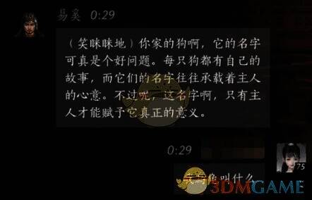 玩家询问乌龟名字的界面图