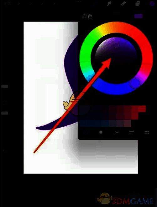 在色盘上选择颜色