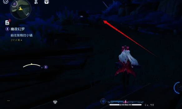 沿着道路前行的游戏画面