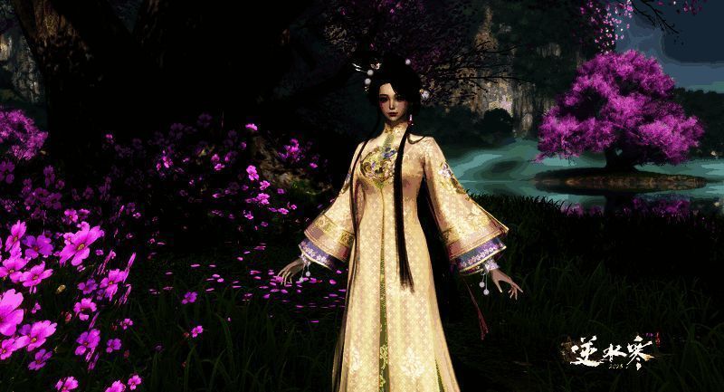 《逆水寒手游》裁剪后时装展示图